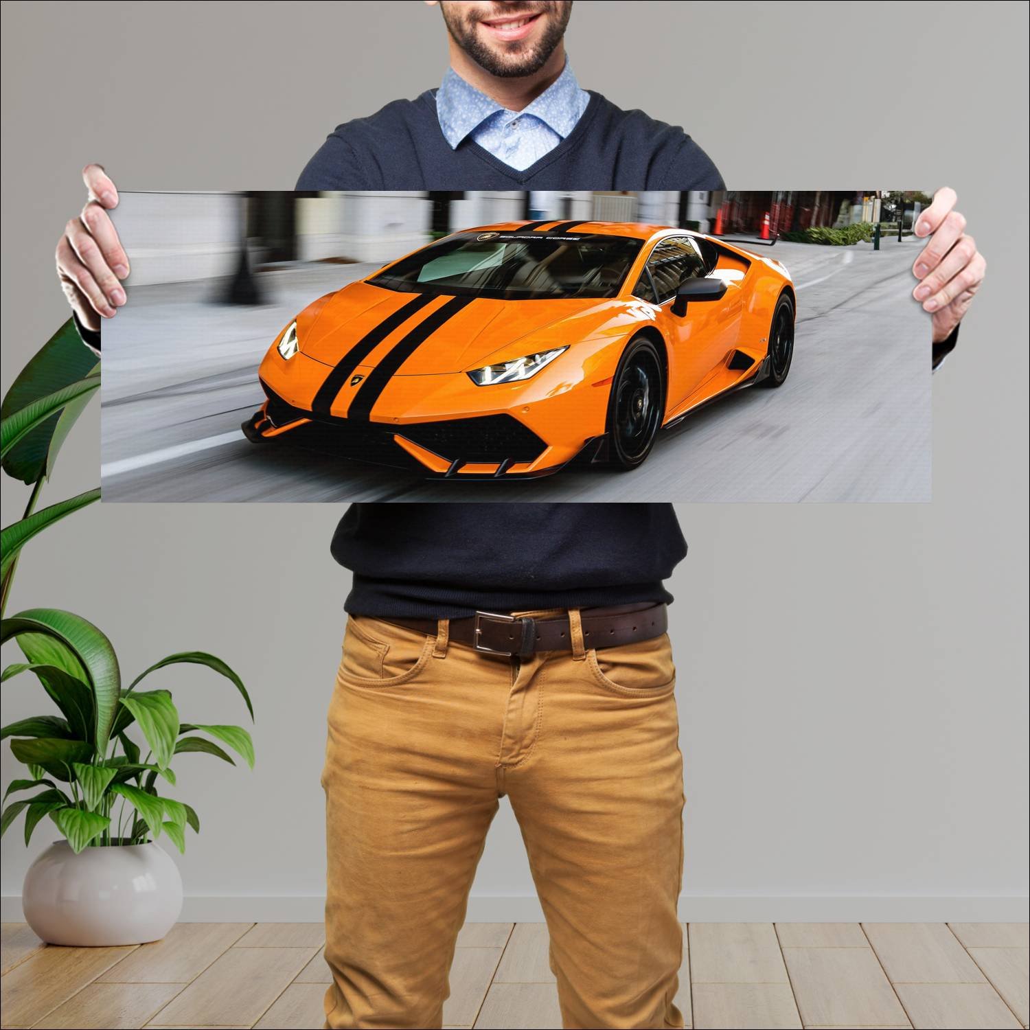 Cuadro grande 30x80cm 2016 lamborghini huracan lp 373 Lamborghini