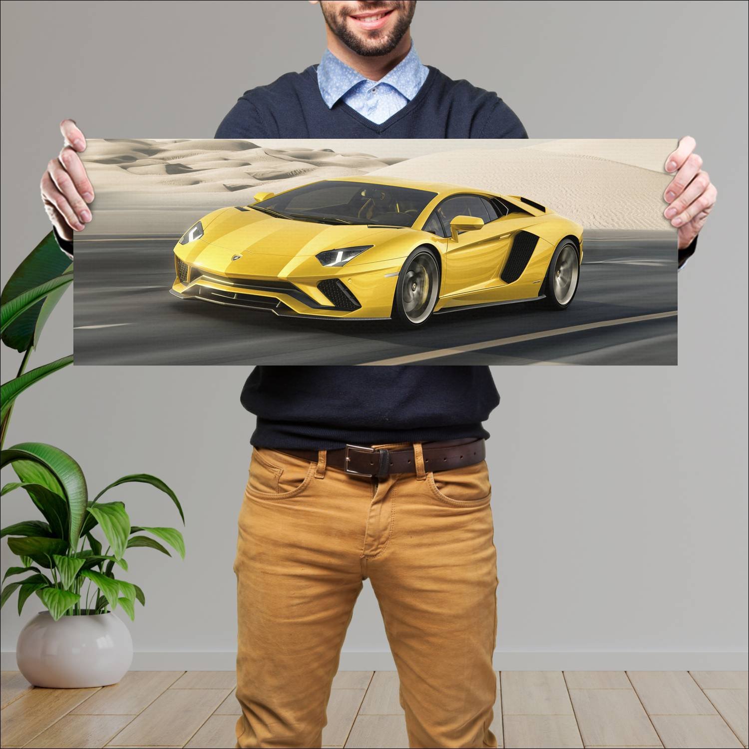 Cuadro grande 30x80cm 2017 lamborghini aventador s 382 Lamborghini