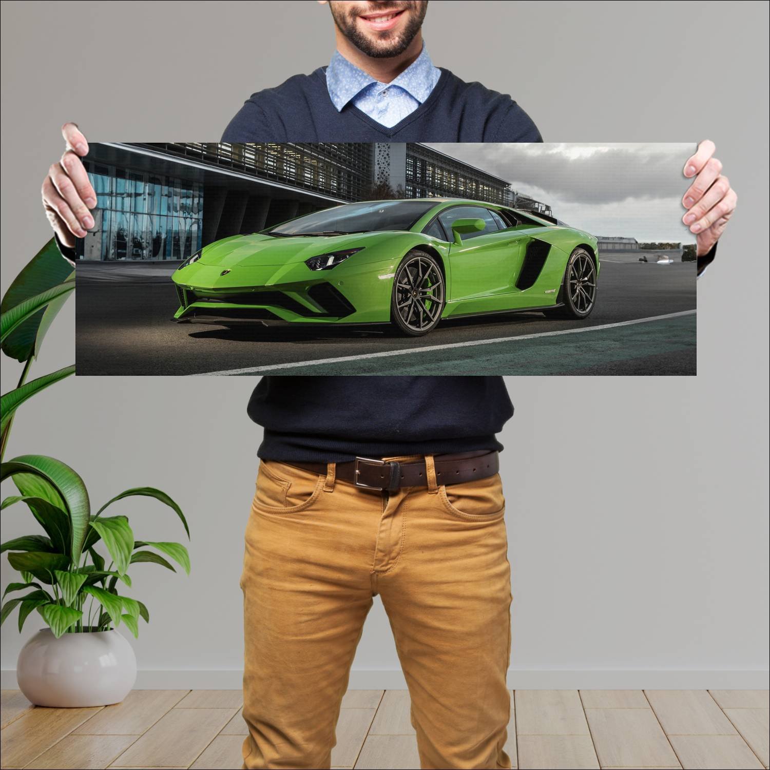 Cuadro grande 30x80cm 2017 lamborghini aventador s 383 Lamborghini