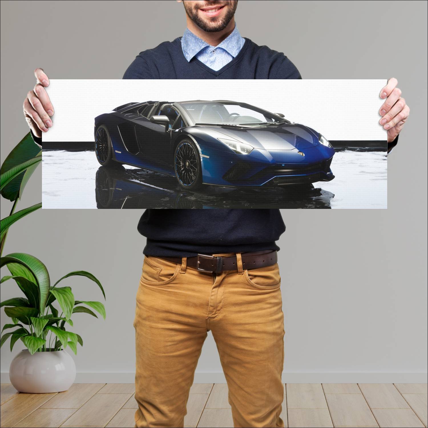 Cuadro grande 30x80cm 2017 lamborghini aventador s 385 Lamborghini