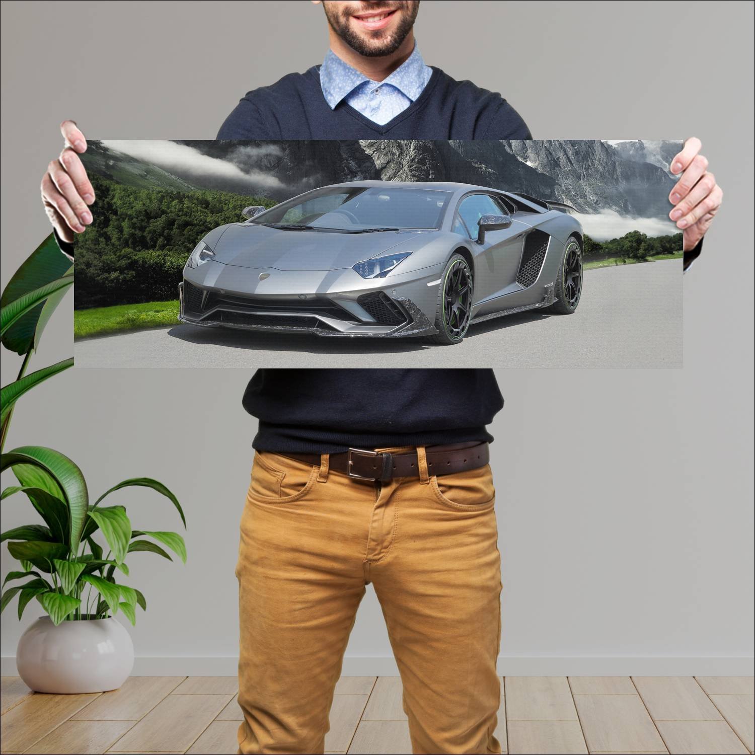 Cuadro grande 30x80cm 2018 lamborghini aventador s 406 Lamborghini