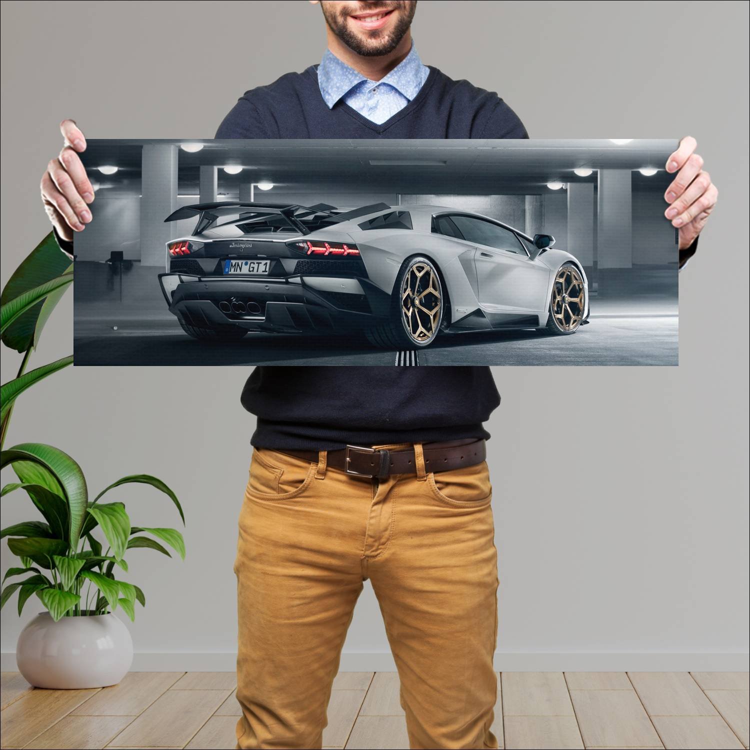 Cuadro grande 30x80cm 2018 lamborghini aventador s 407 Lamborghini