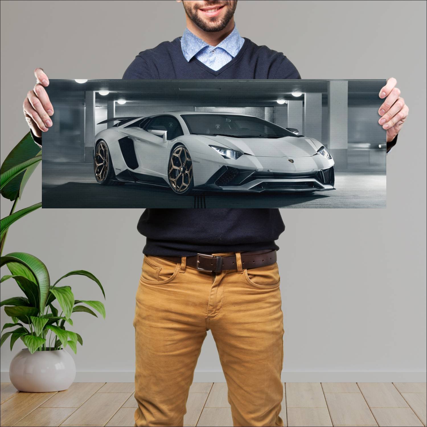 Cuadro grande 30x80cm 2018 lamborghini aventador s 408 Lamborghini
