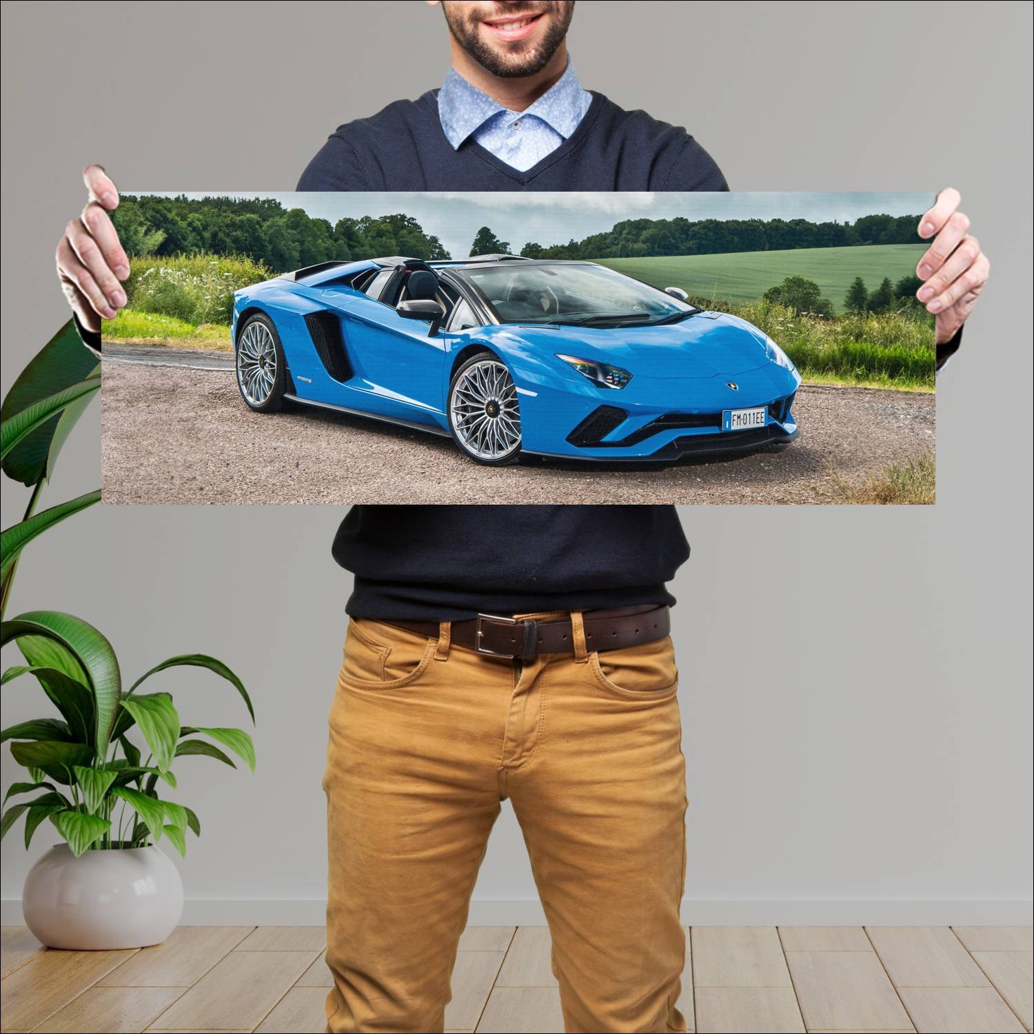 Cuadro grande 30x80cm 2018 lamborghini aventador s 409 Lamborghini