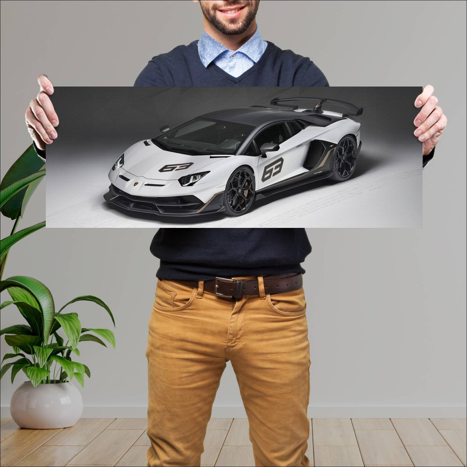 Cuadro grande 30x80cm 2018 lamborghini aventador s 410 Lamborghini