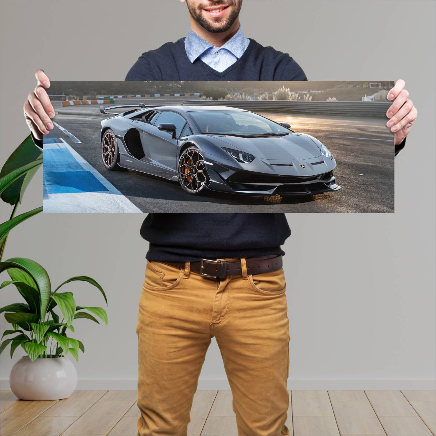 Cuadro grande 30x80cm 2018 lamborghini aventador s 411 Lamborghini