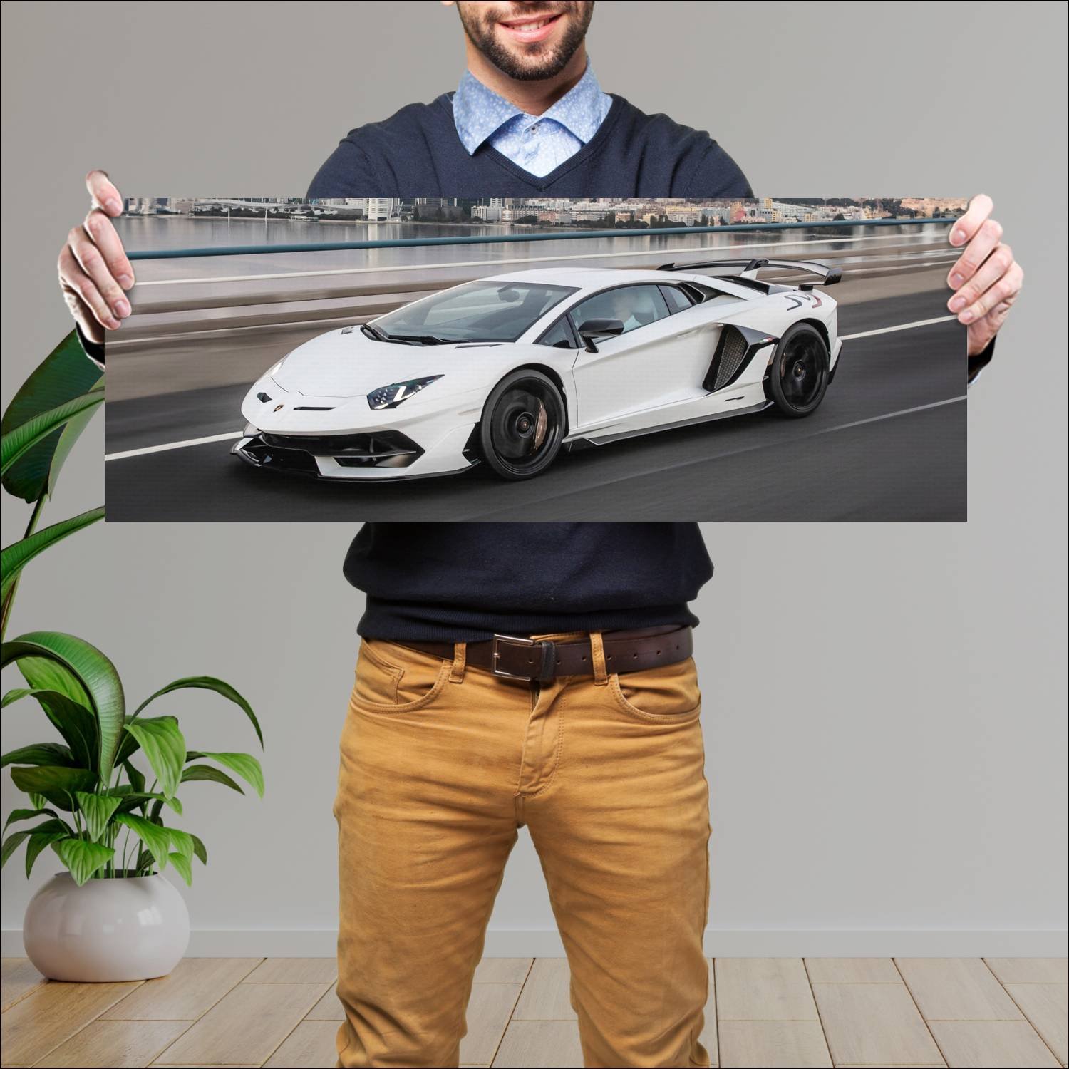 Cuadro grande 30x80cm 2018 lamborghini aventador s 412 Lamborghini