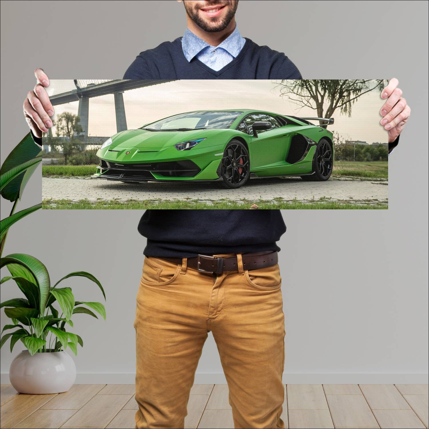 Cuadro grande 30x80cm 2018 lamborghini aventador s 415 Lamborghini