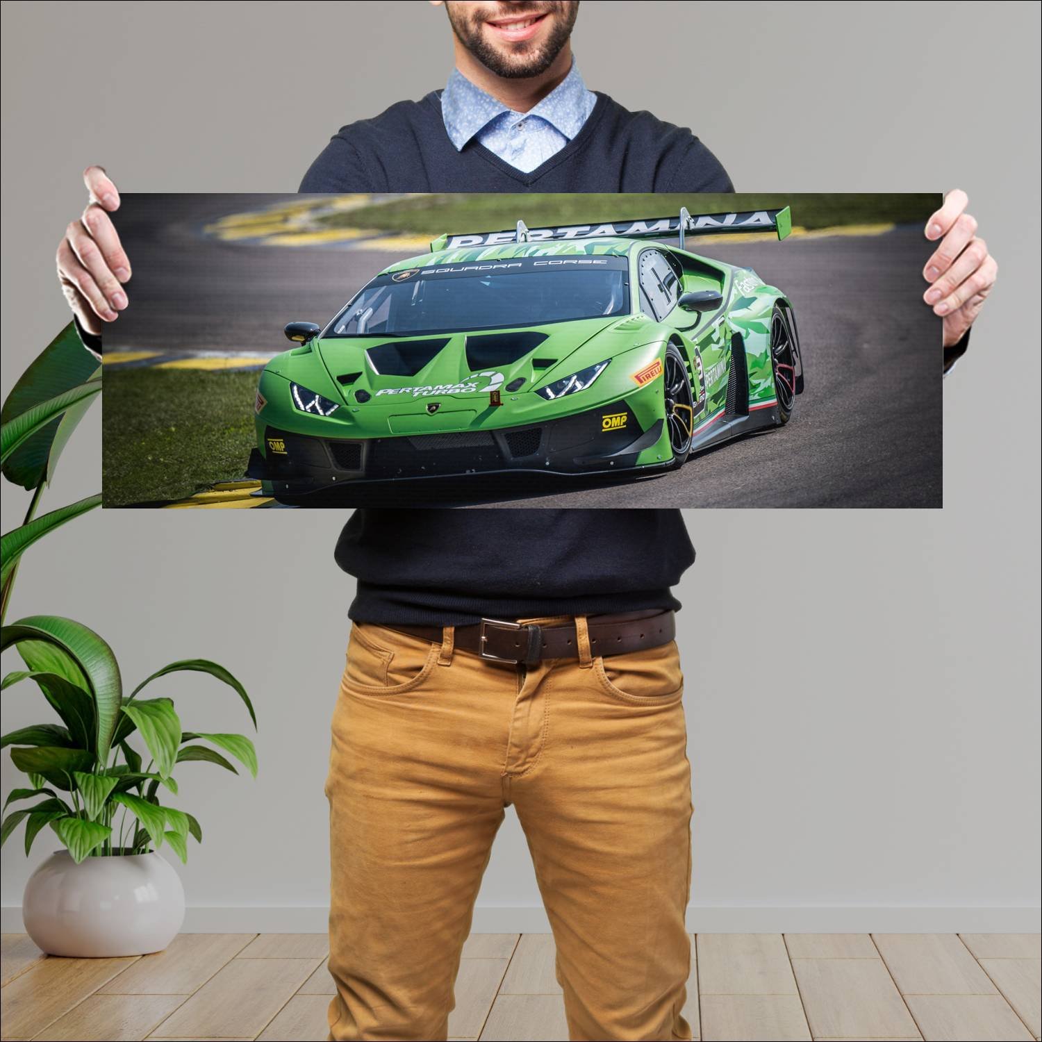 Cuadro grande 30x80cm 2018 lamborghini huracan gt3 416 Lamborghini