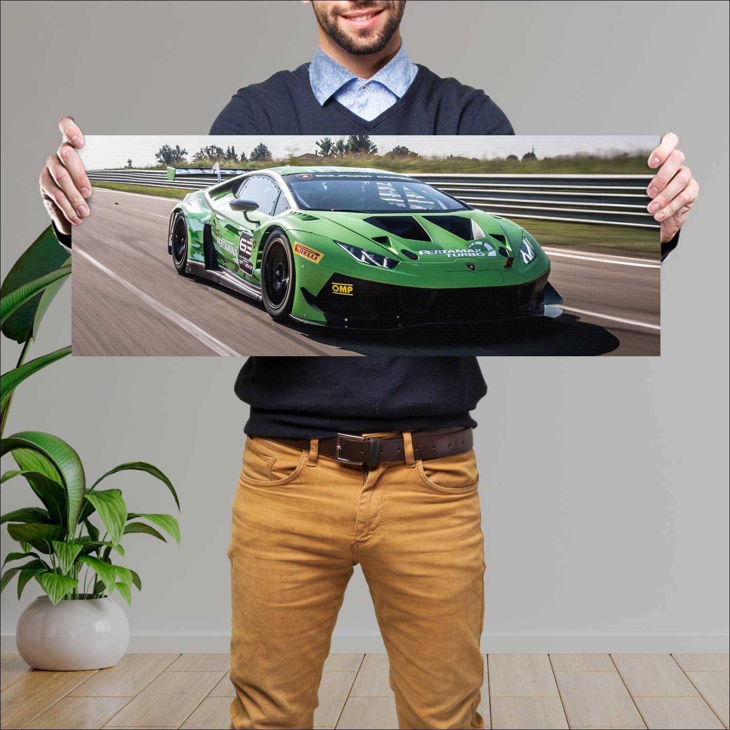 Cuadro grande 30x80cm 2018 lamborghini huracan gt3 417 Lamborghini