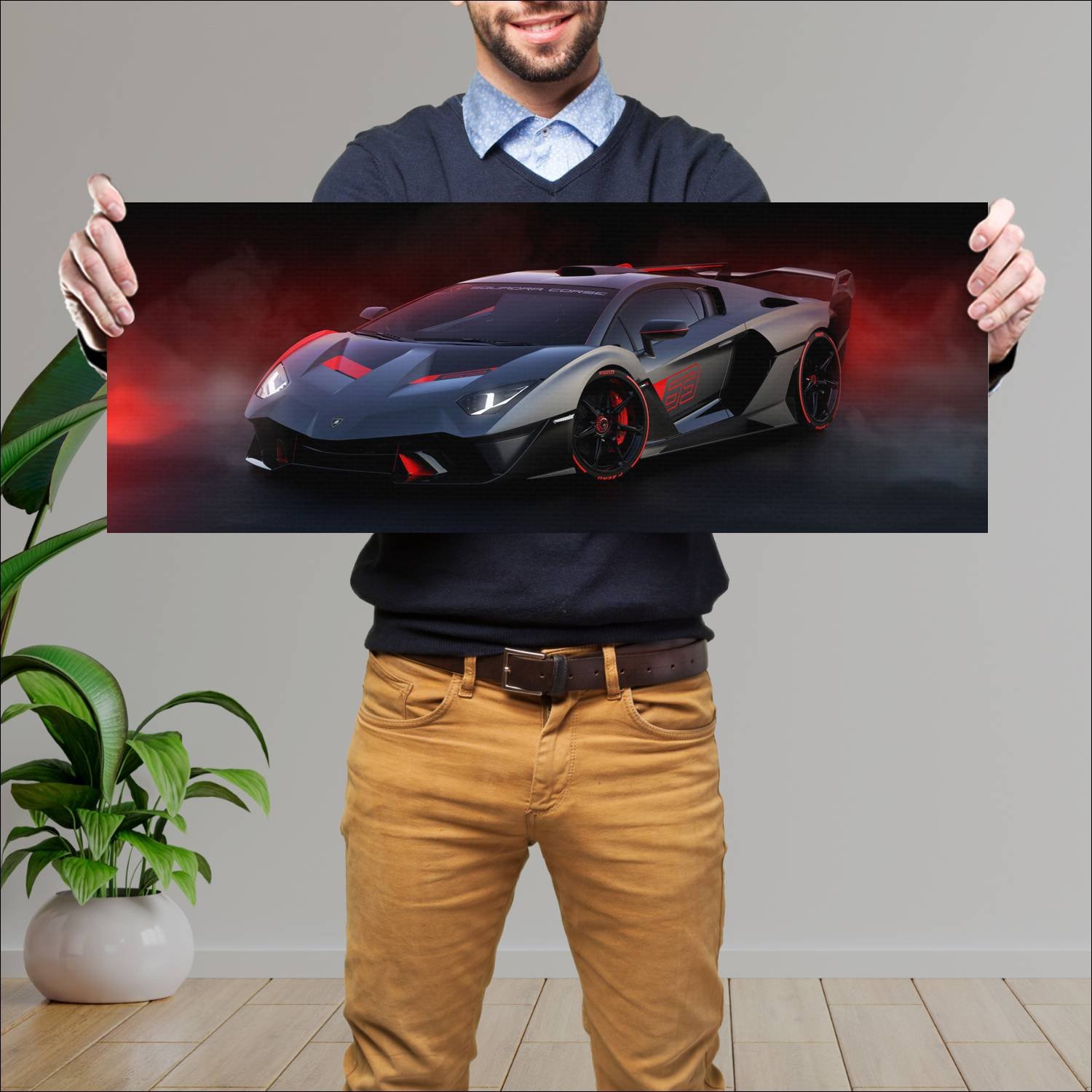 Cuadro grande 30x80cm 2018 lamborghini sc18 auto 428 Lamborghini
