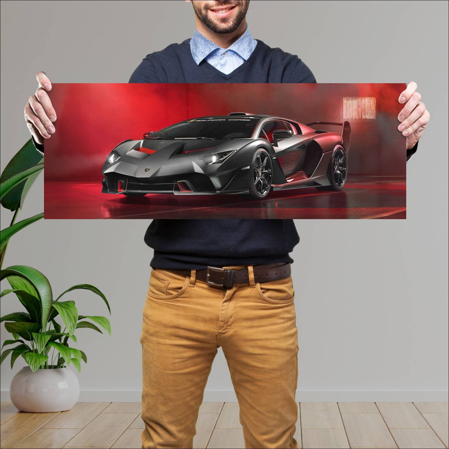 Cuadro grande 30x80cm 2018 lamborghini sc18 auto 429 Lamborghini