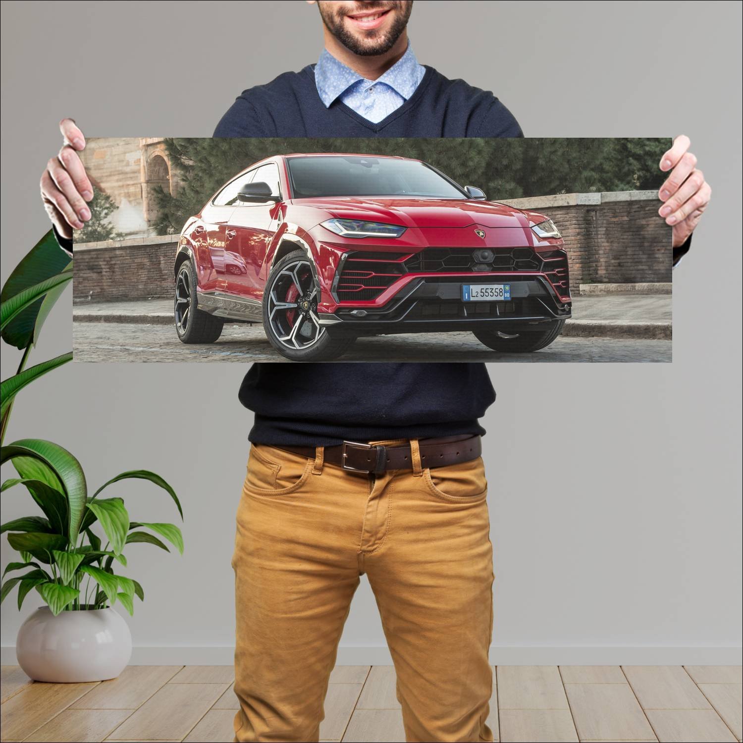 Cuadro grande 30x80cm 2018 lamborghini urus carbon 438 Lamborghini