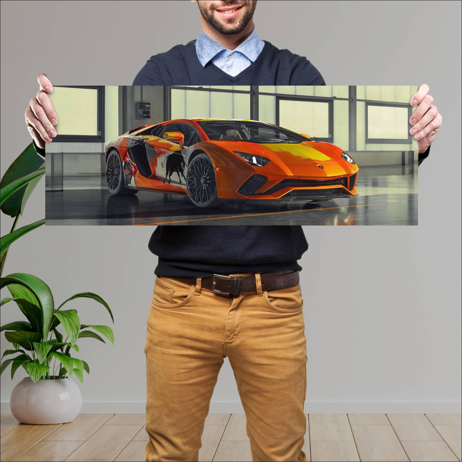 Cuadro grande 30x80cm 2019 lamborghini aventador s 442 Lamborghini