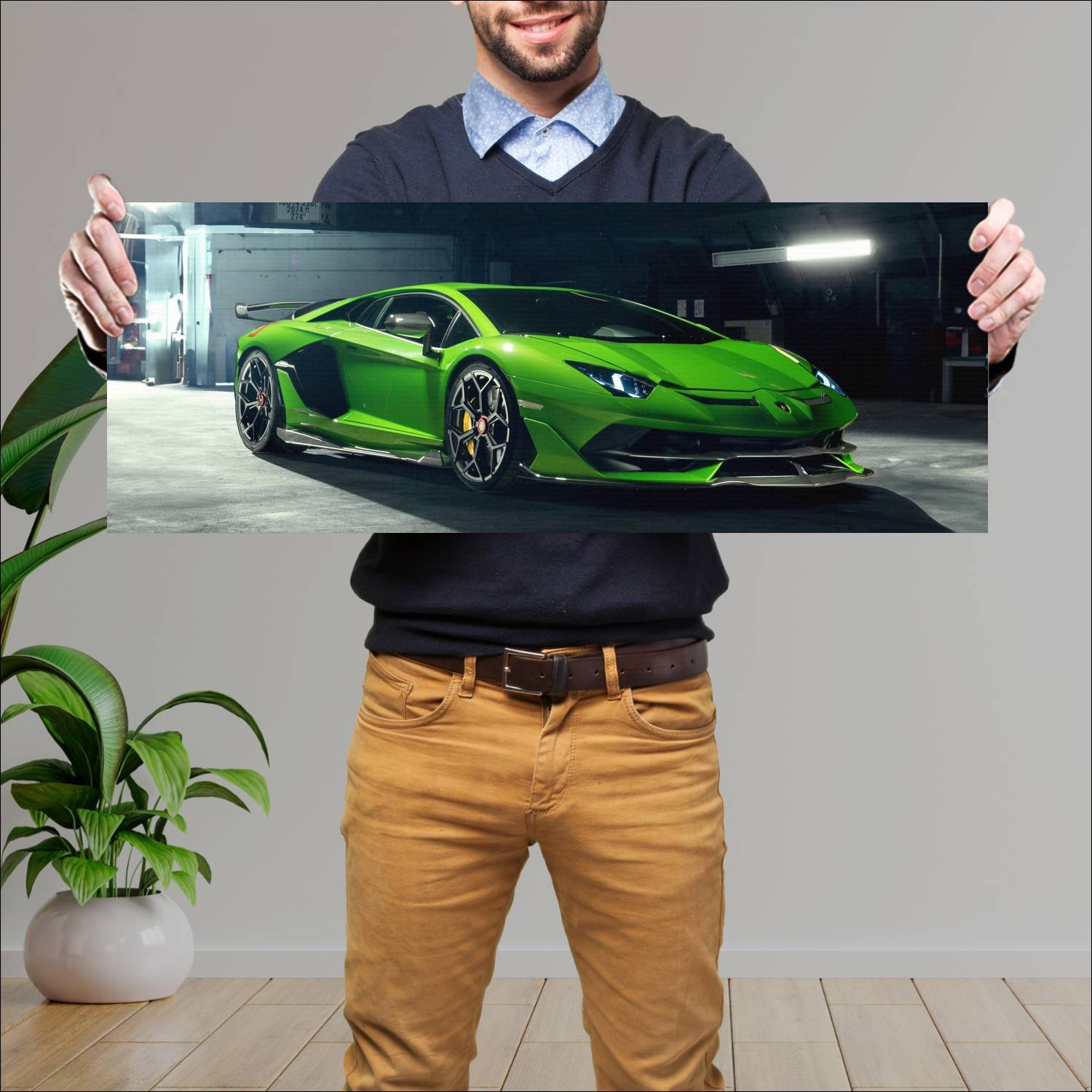 Cuadro grande 30x80cm 2019 lamborghini aventador s 443 Lamborghini