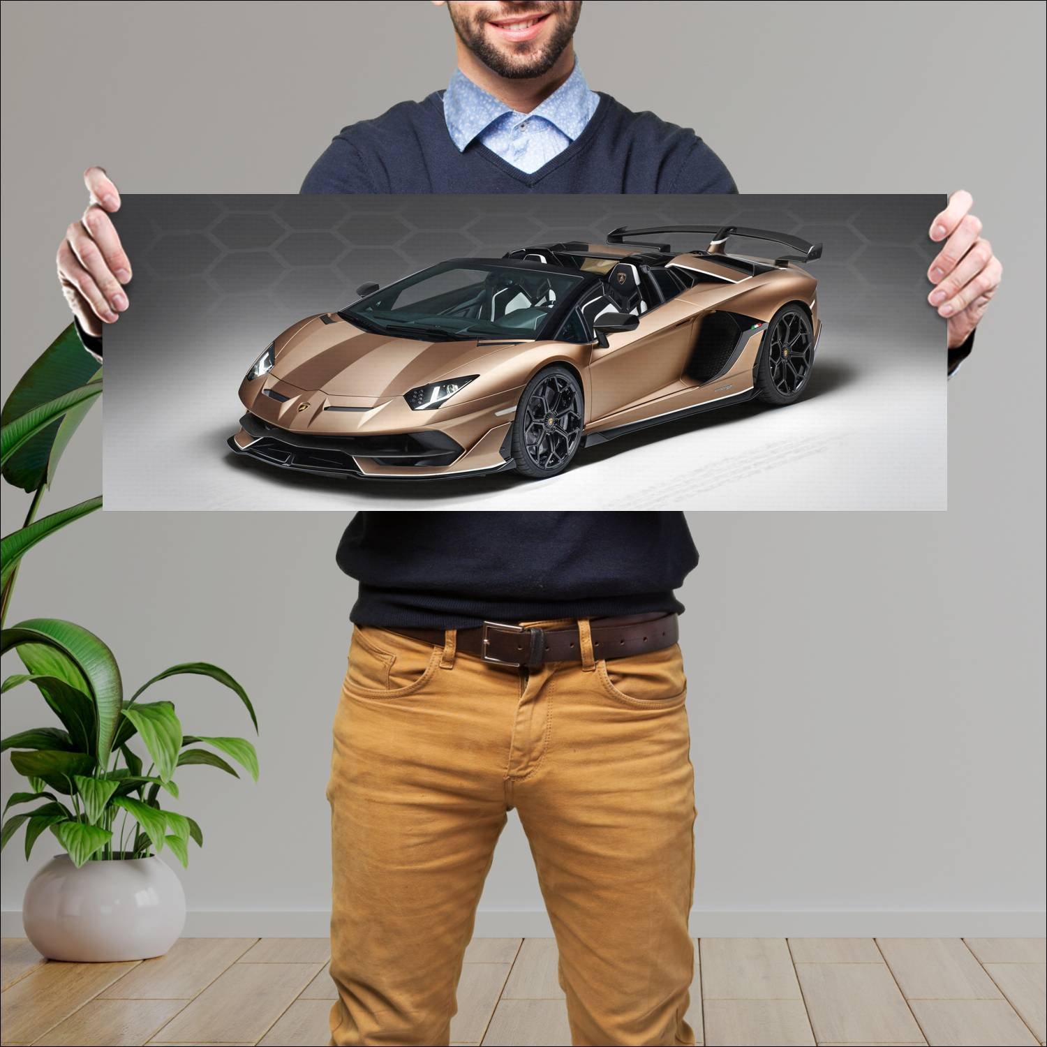 Cuadro grande 30x80cm 2019 lamborghini aventador s 444 Lamborghini