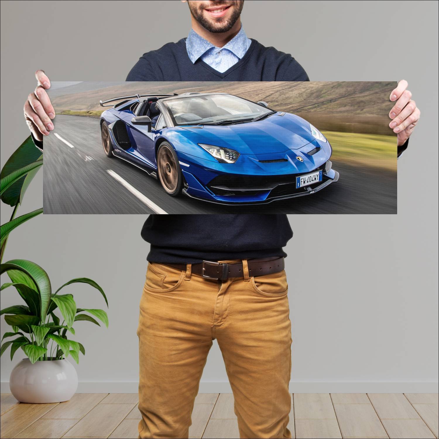 Cuadro grande 30x80cm 2019 lamborghini aventador s 446 Lamborghini