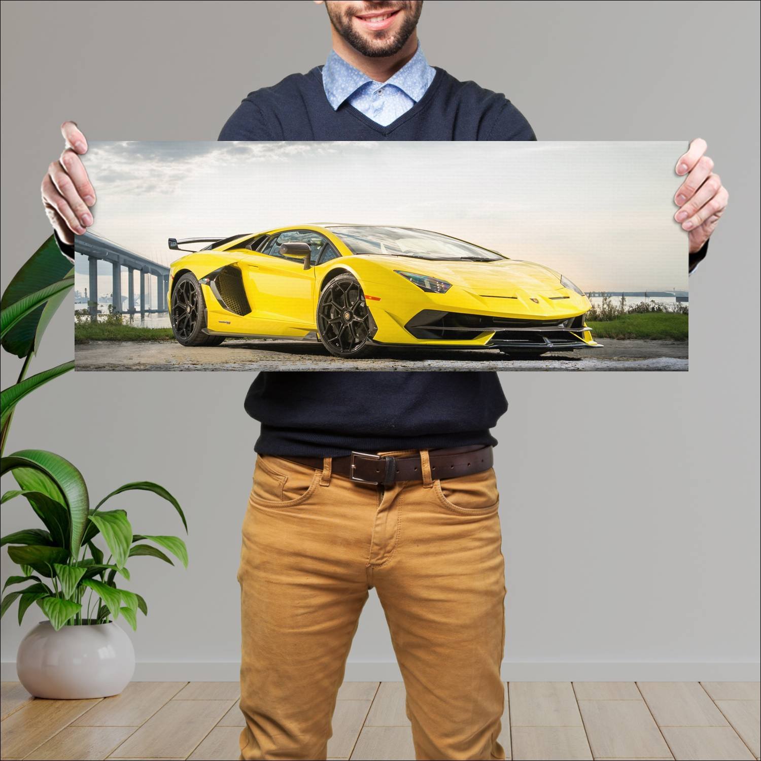 Cuadro grande 30x80cm 2019 lamborghini aventador s 447 Lamborghini