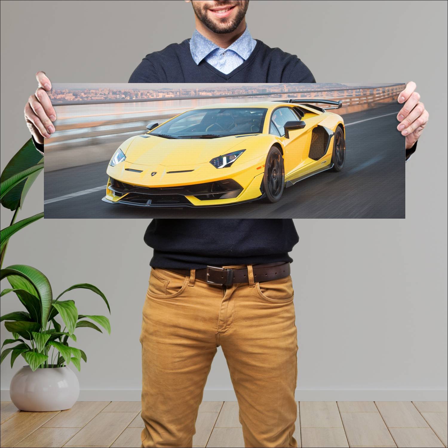 Cuadro grande 30x80cm 2019 lamborghini aventador s 448 Lamborghini