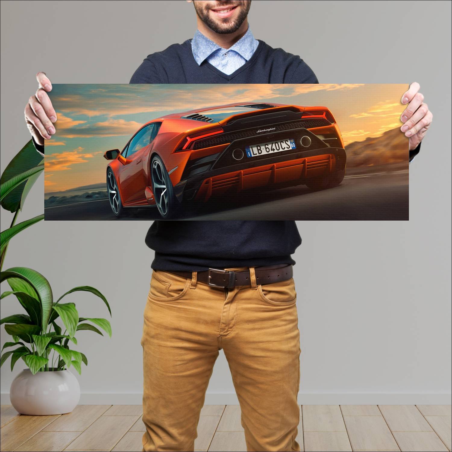 Cuadro grande 30x80cm 2019 lamborghini huracan evo 454 Lamborghini