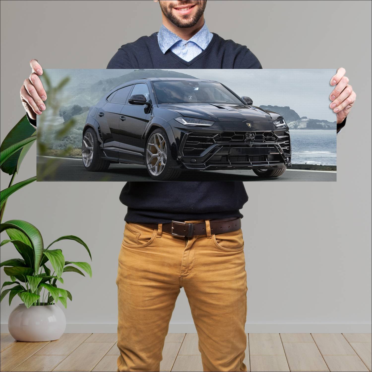 Cuadro grande 30x80cm 2019 lamborghini urus esteso 468 Lamborghini