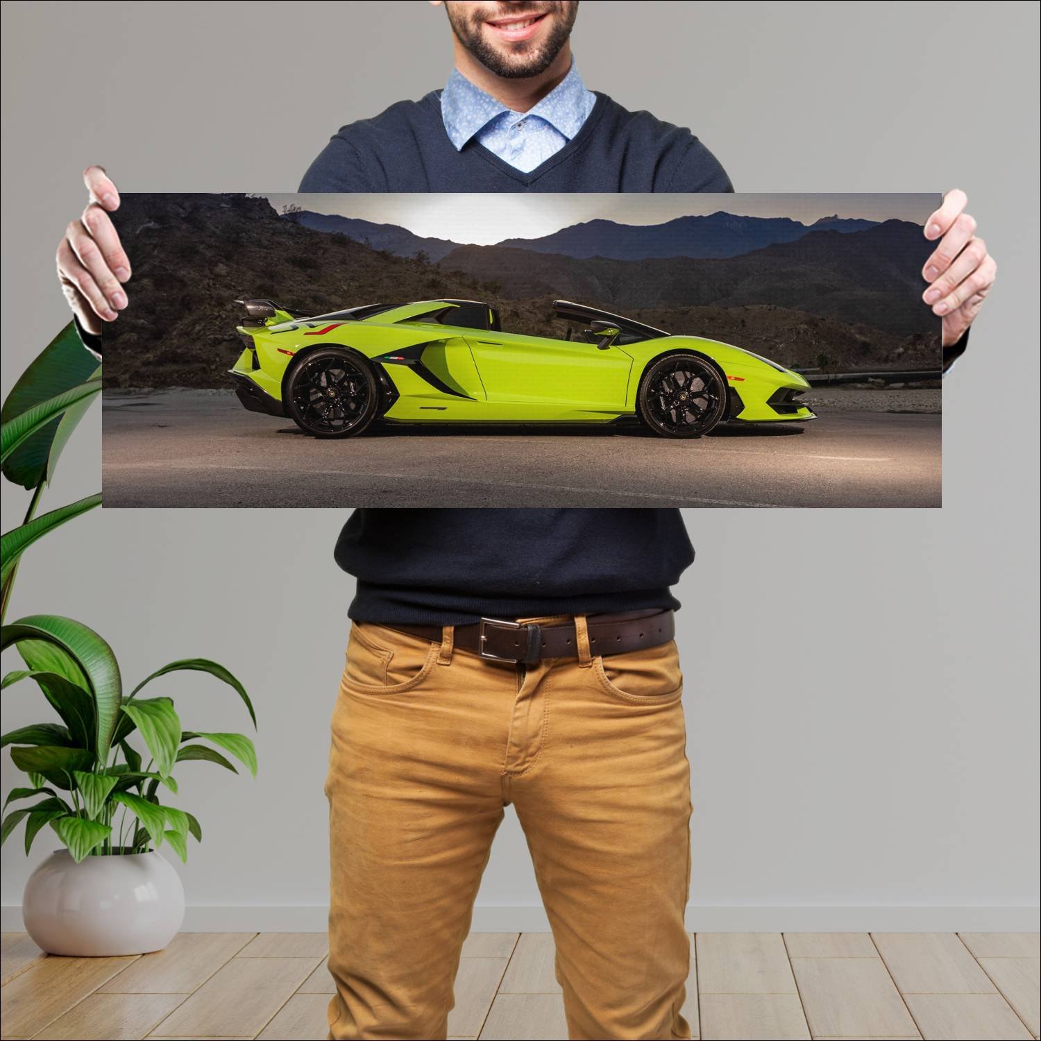 Cuadro grande 30x80cm 2020 lamborghini aventador s 481 Lamborghini