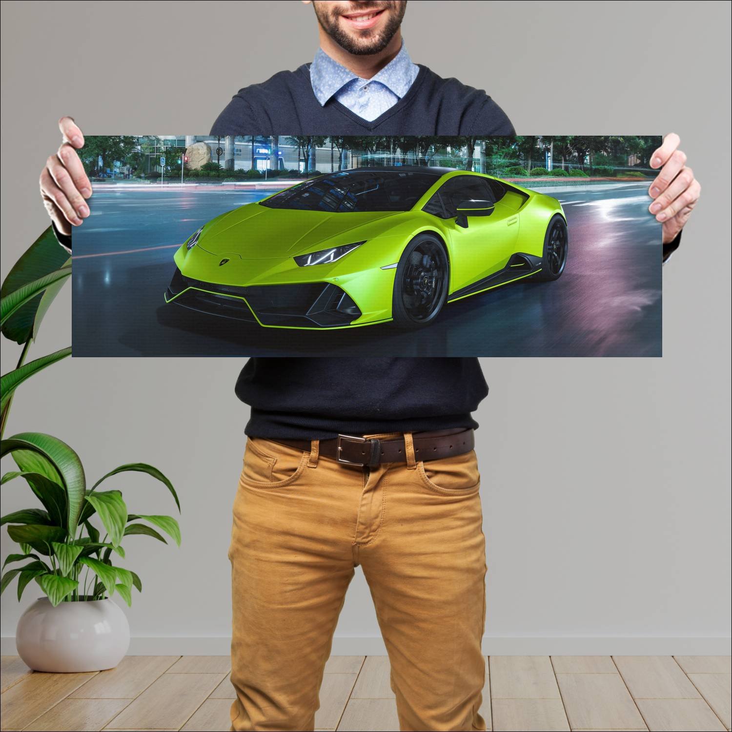 Cuadro grande 30x80cm 2020 lamborghini huracan evo 486 Lamborghini