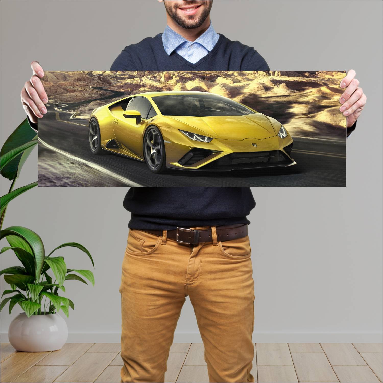 Cuadro grande 30x80cm 2020 lamborghini huracan evo 489 Lamborghini