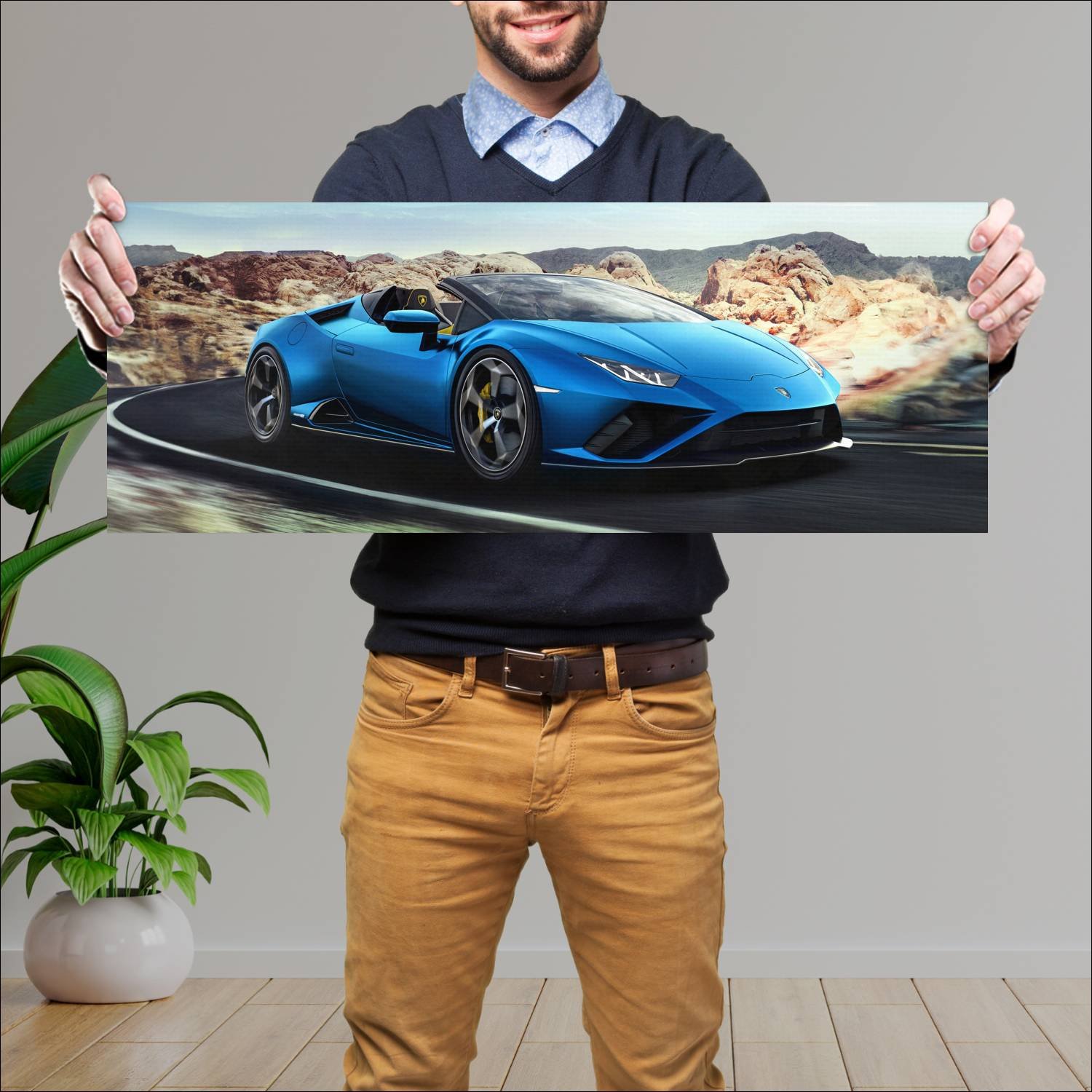 Cuadro grande 30x80cm 2020 lamborghini huracan evo 491 Lamborghini