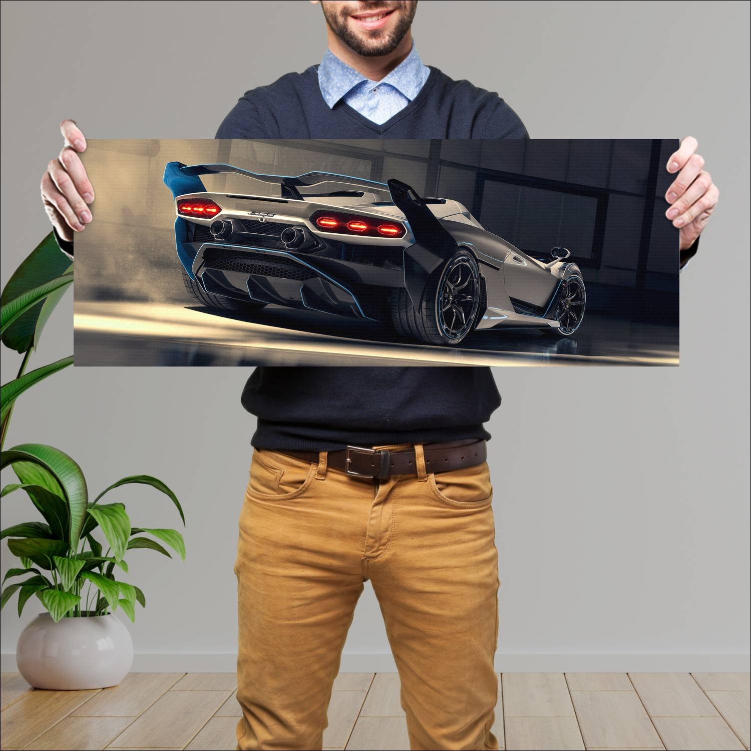 Cuadro grande 30x80cm 2020 lamborghini sc20 auto 501 Lamborghini