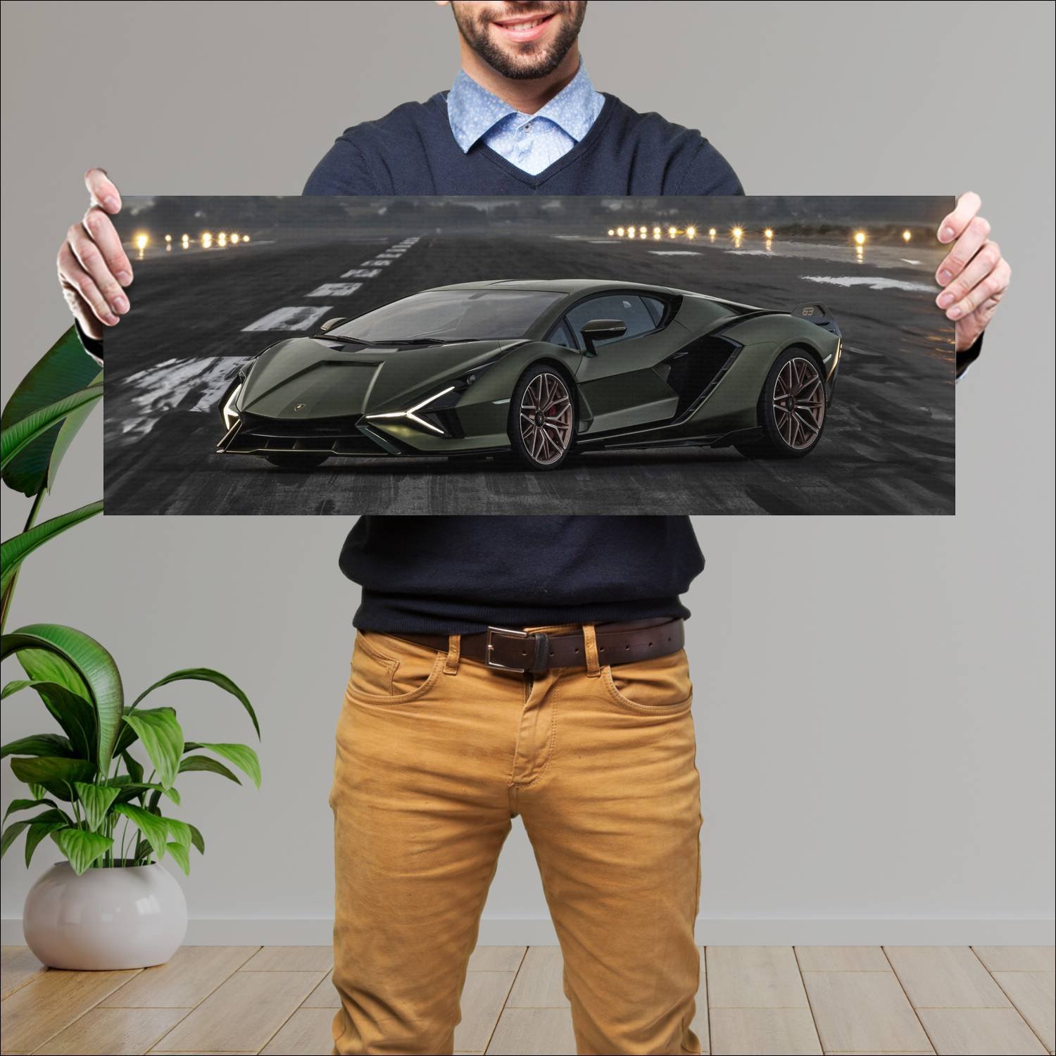 Cuadro grande 30x80cm 2020 lamborghini sian fkp 37 503 Lamborghini