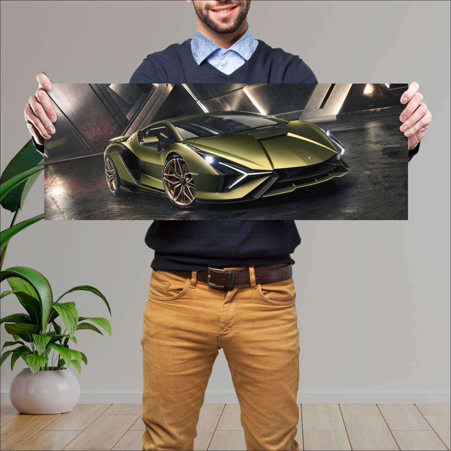 Cuadro grande 30x80cm 2020 lamborghini sian fkp 37 504 Lamborghini