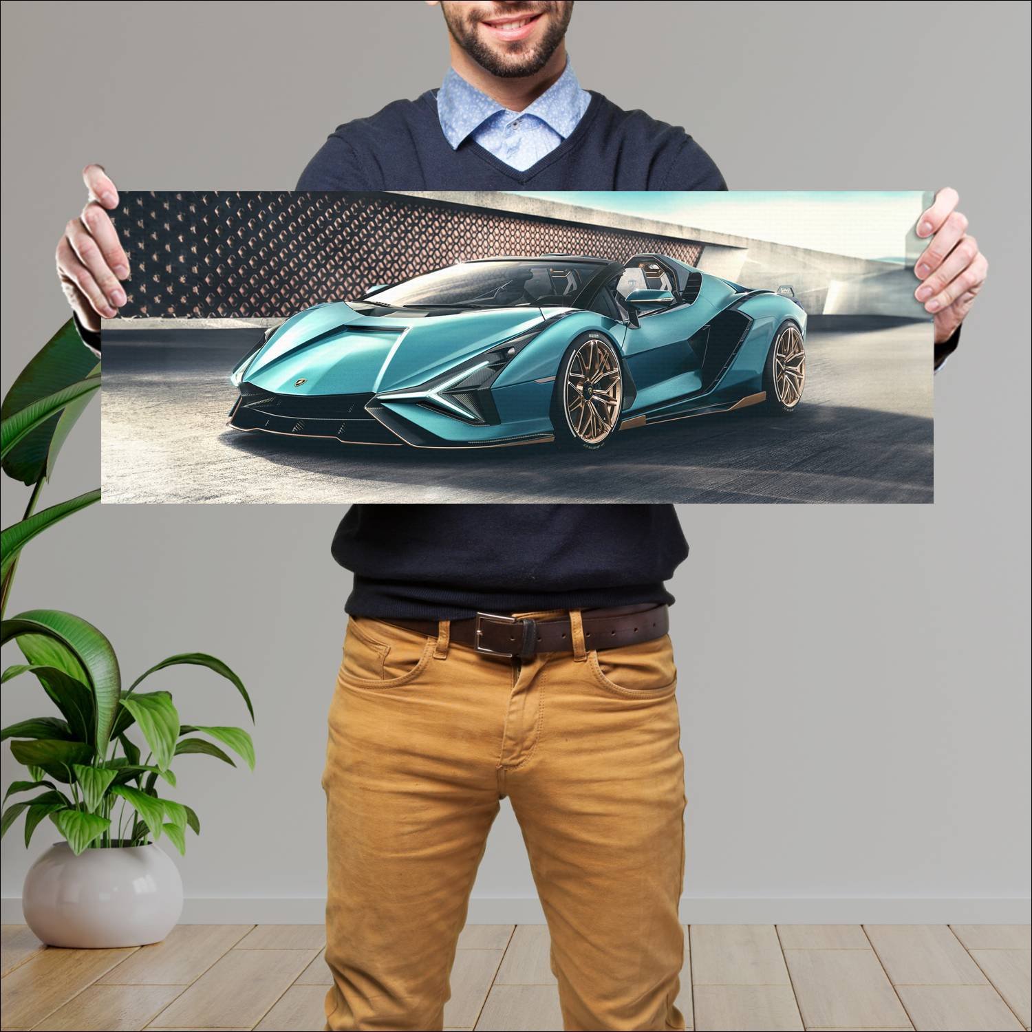 Cuadro grande 30x80cm 2020 lamborghini sian roadst 505 Lamborghini