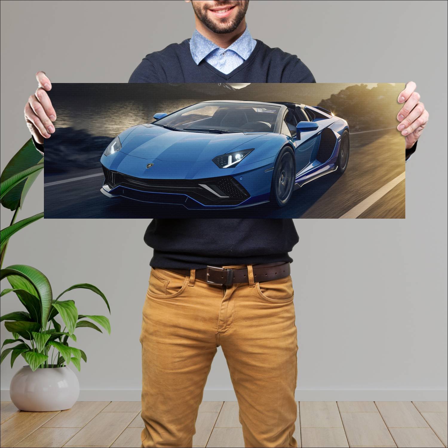Cuadro grande 30x80cm 2021 lamborghini aventador l 515 Lamborghini
