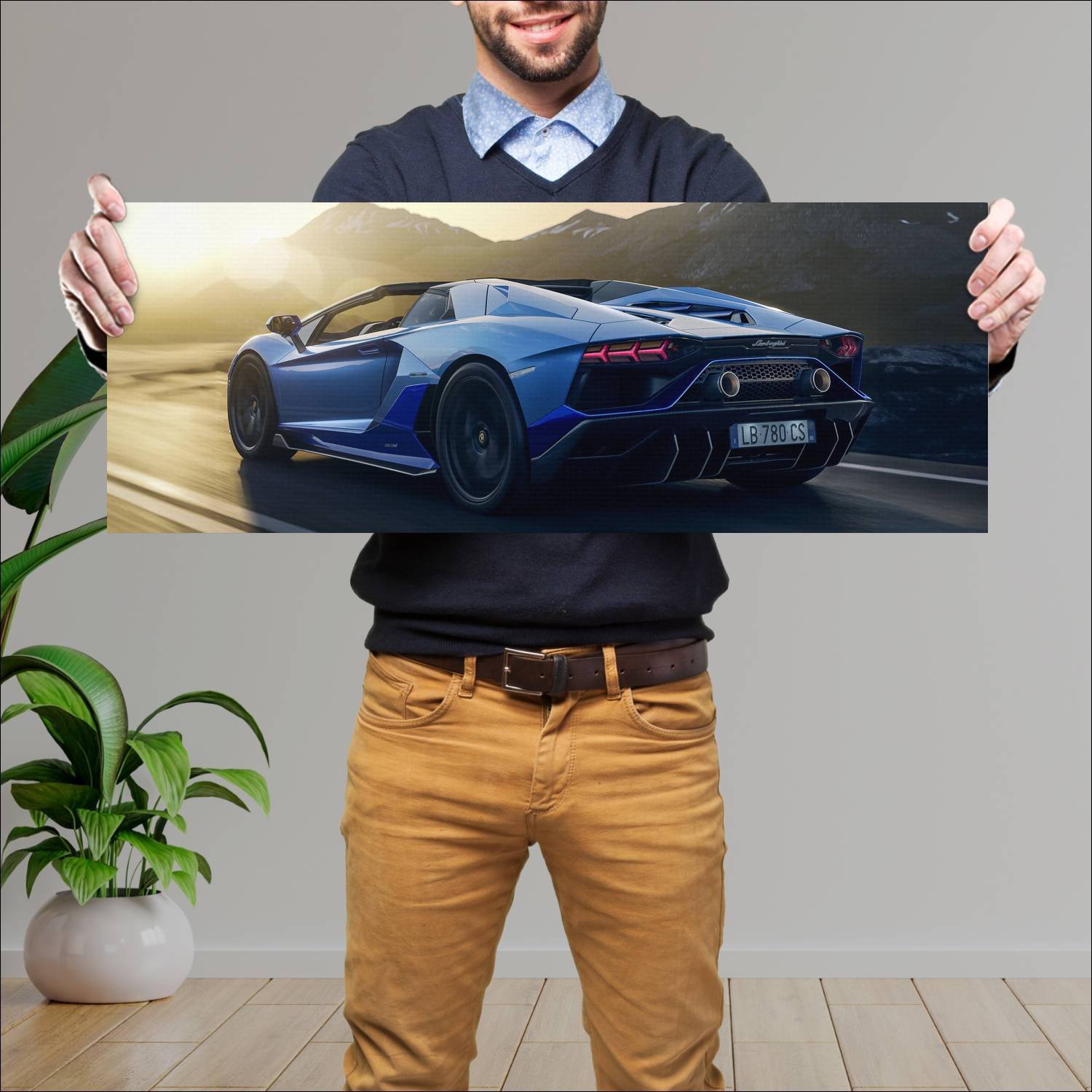 Cuadro grande 30x80cm 2021 lamborghini aventador l 516 Lamborghini