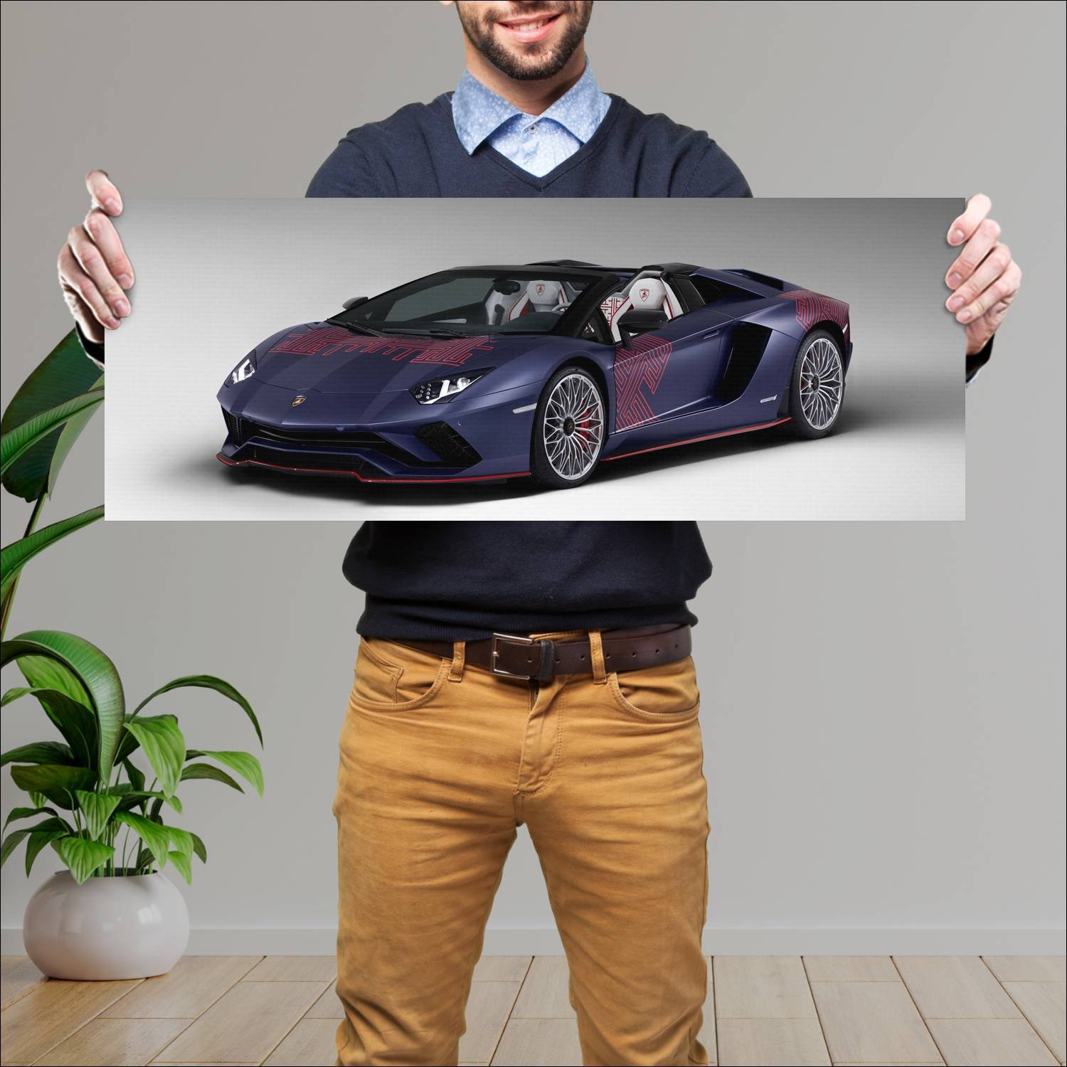 Cuadro grande 30x80cm 2021 lamborghini aventador s 517 Lamborghini
