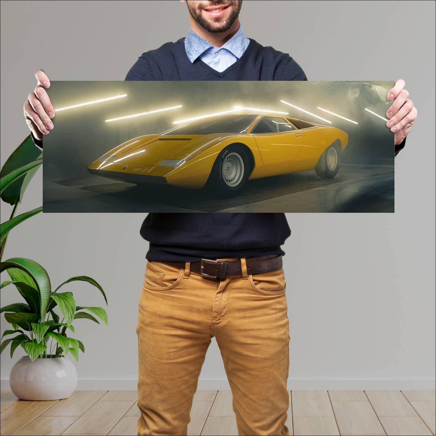 Cuadro grande 30x80cm 2021 lamborghini countach lp 518 Lamborghini