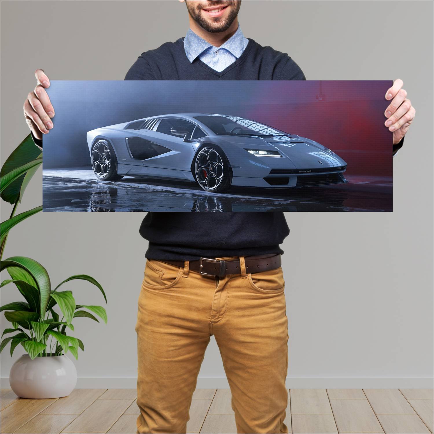 Cuadro grande 30x80cm 2021 lamborghini countach lp 519 Lamborghini