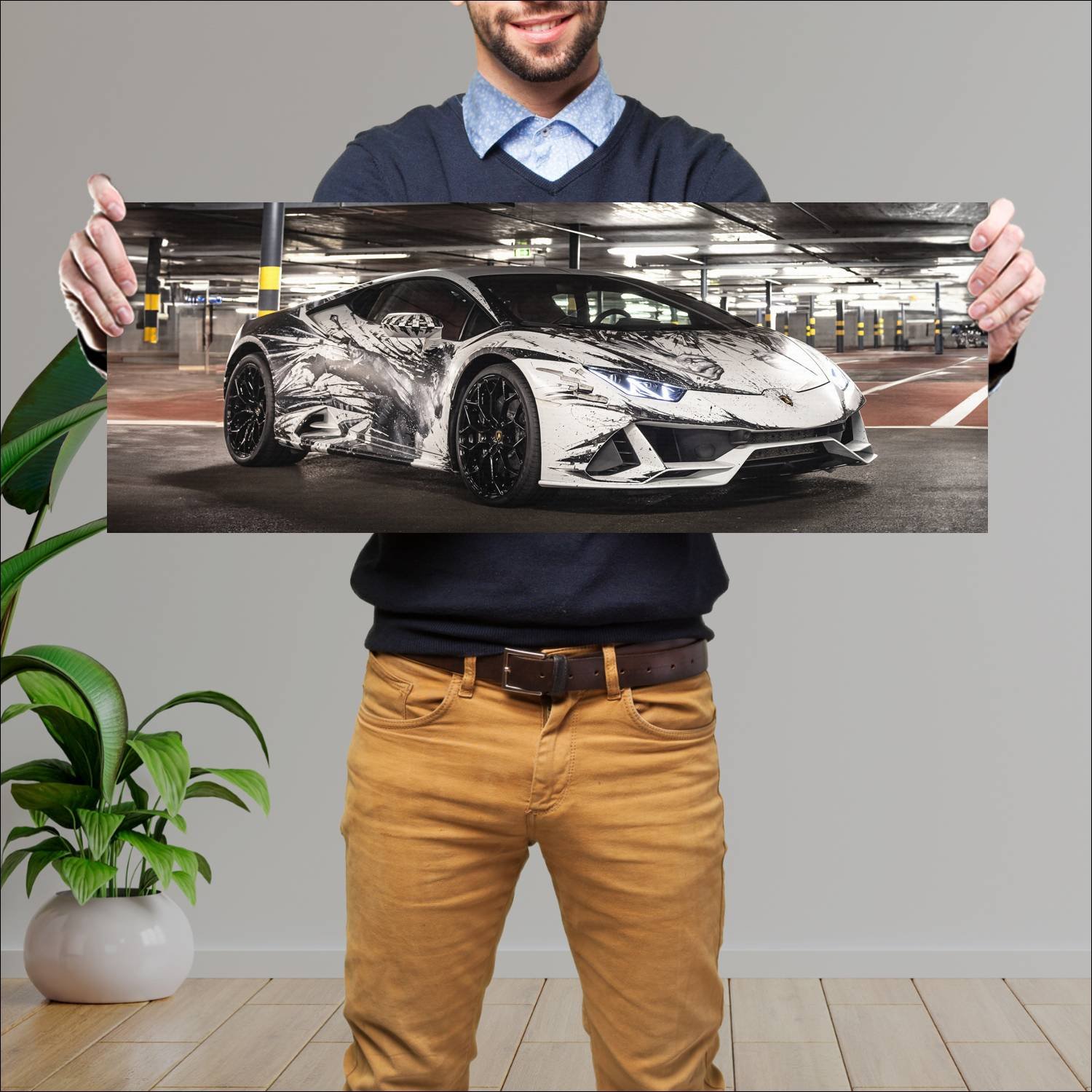 Cuadro grande 30x80cm 2021 lamborghini huracan evo 523 Lamborghini