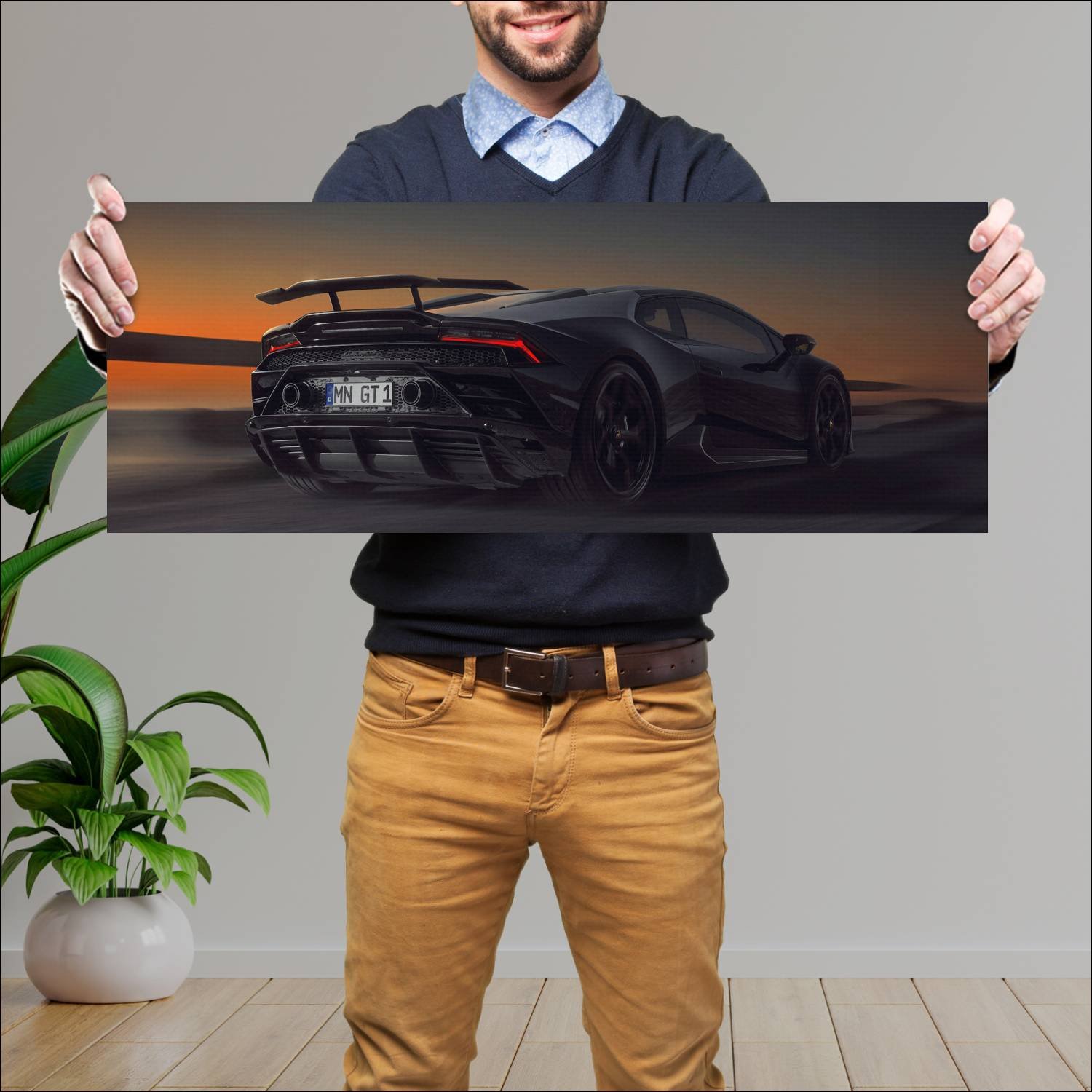 Cuadro grande 30x80cm 2021 lamborghini huracan evo 528 Lamborghini