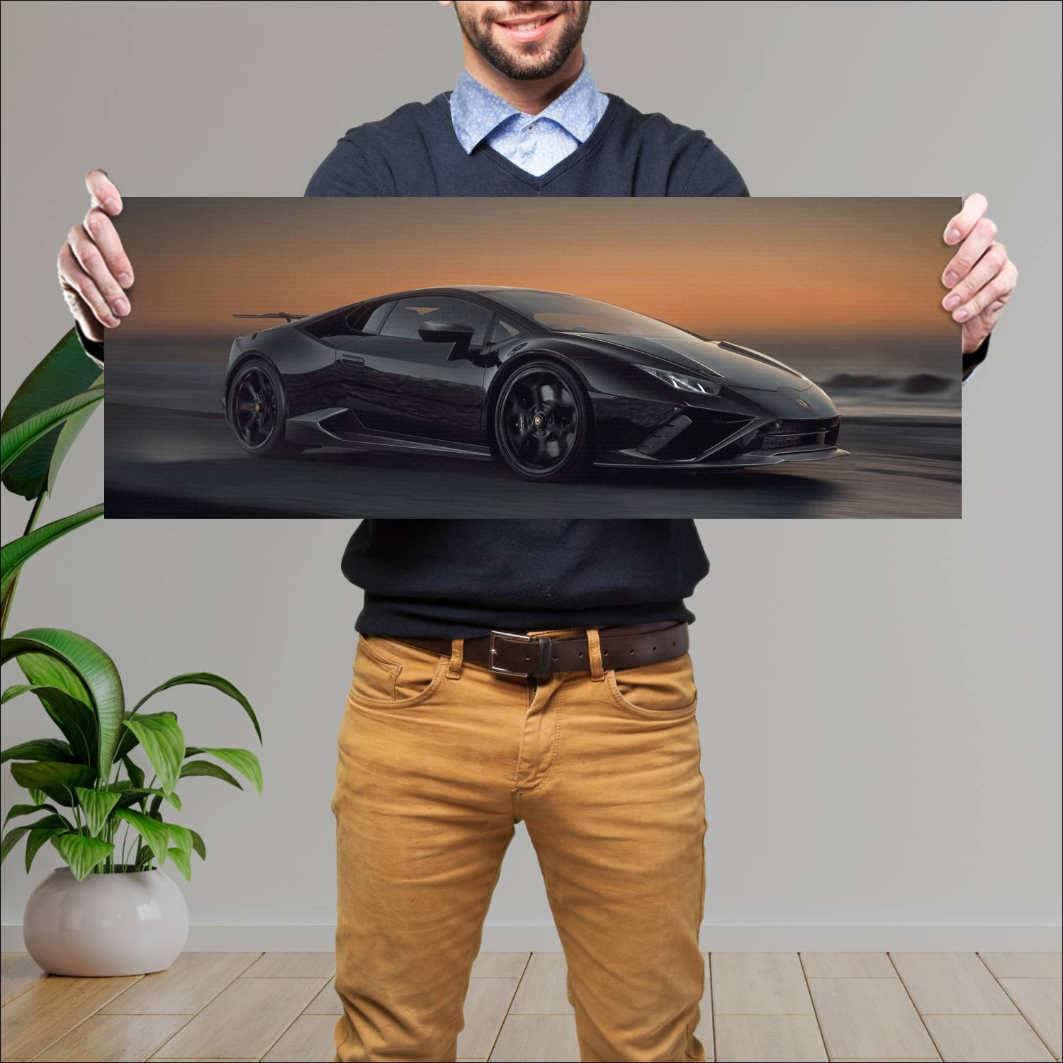 Cuadro grande 30x80cm 2021 lamborghini huracan evo 529 Lamborghini