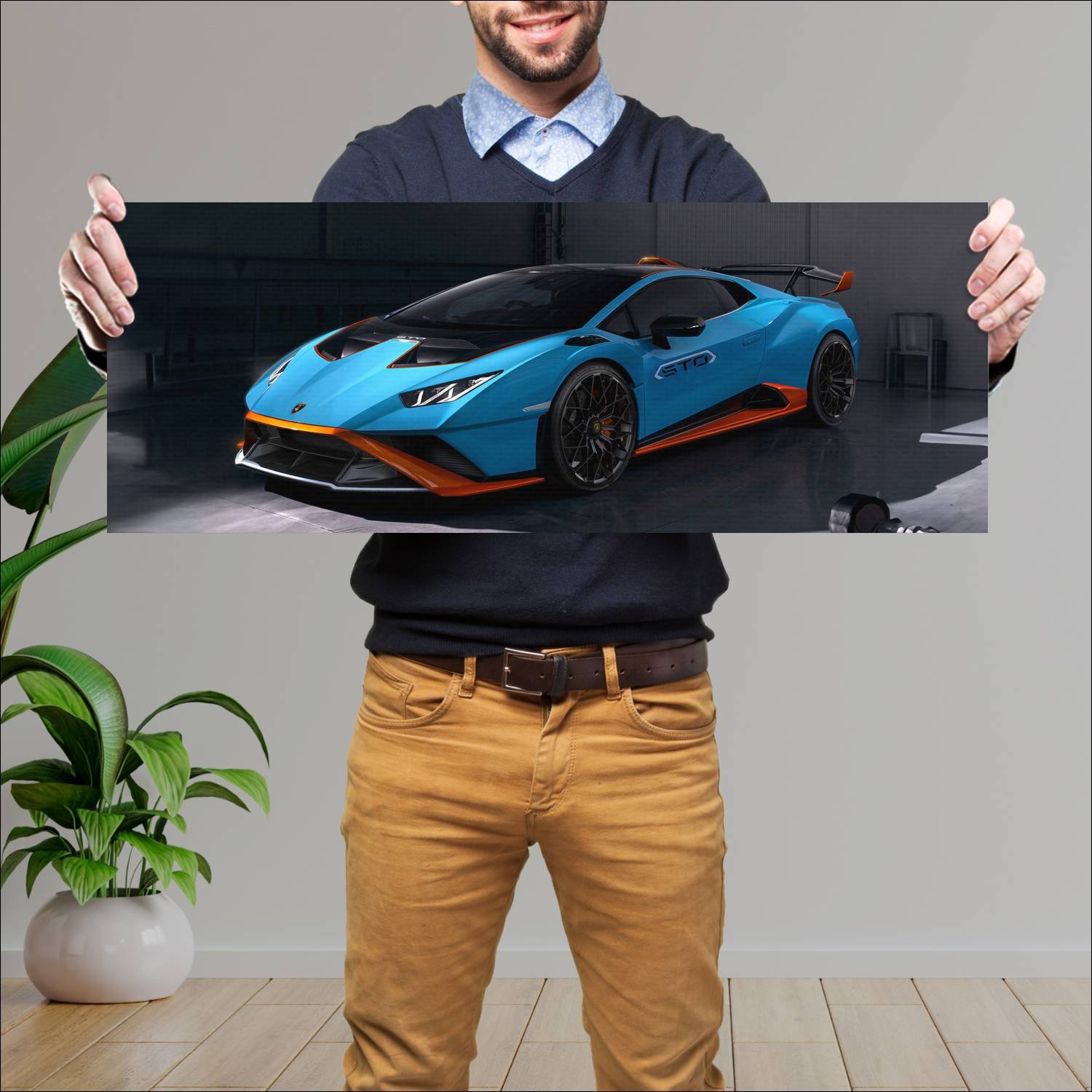 Cuadro grande 30x80cm 2021 lamborghini huracan sto 530 Lamborghini