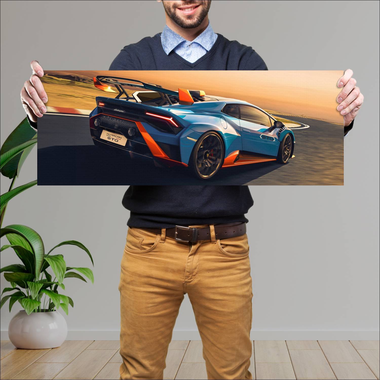 Cuadro grande 30x80cm 2021 lamborghini huracan sto 531 Lamborghini