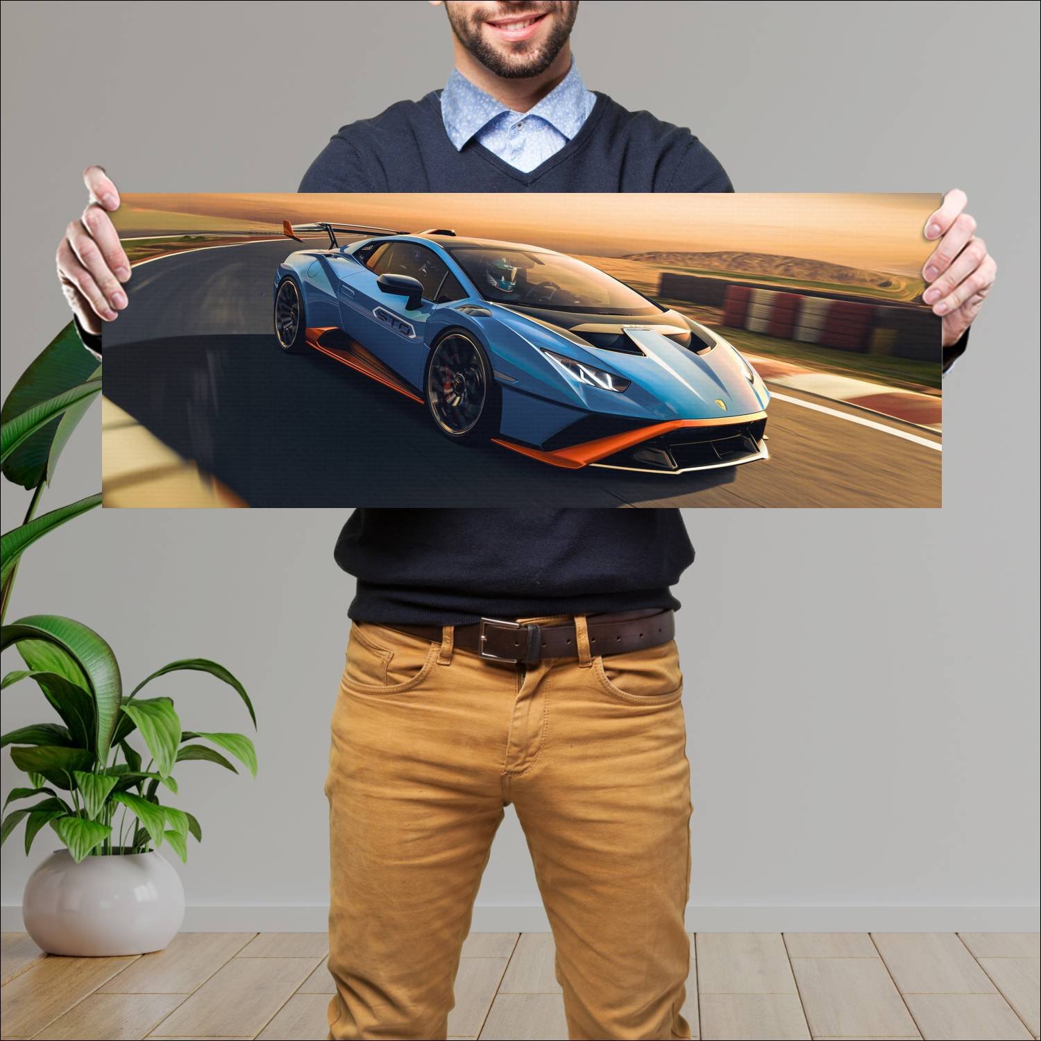 Cuadro grande 30x80cm 2021 lamborghini huracan sto 532 Lamborghini