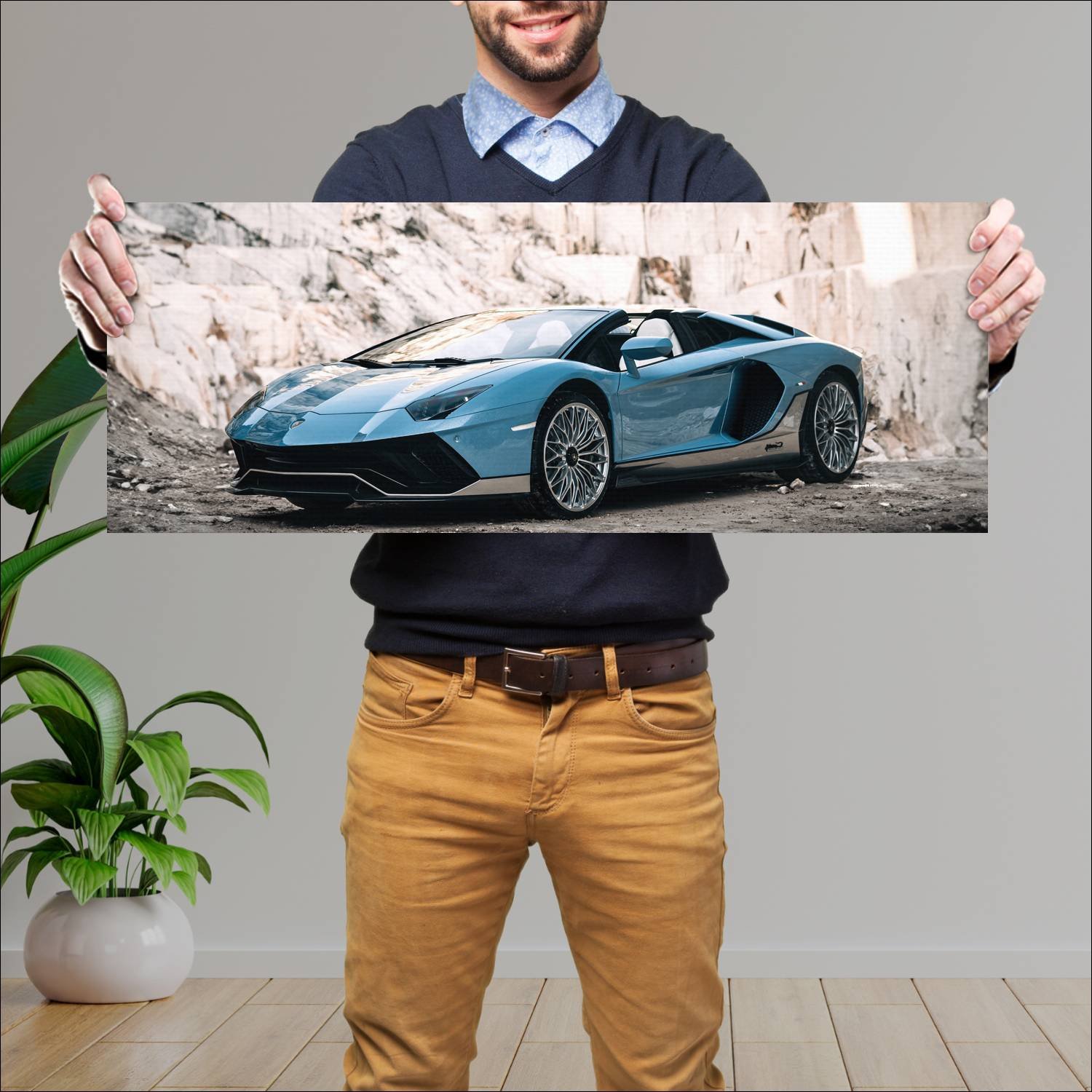 Cuadro grande 30x80cm 2022 lamborghini aventador l 536 Lamborghini
