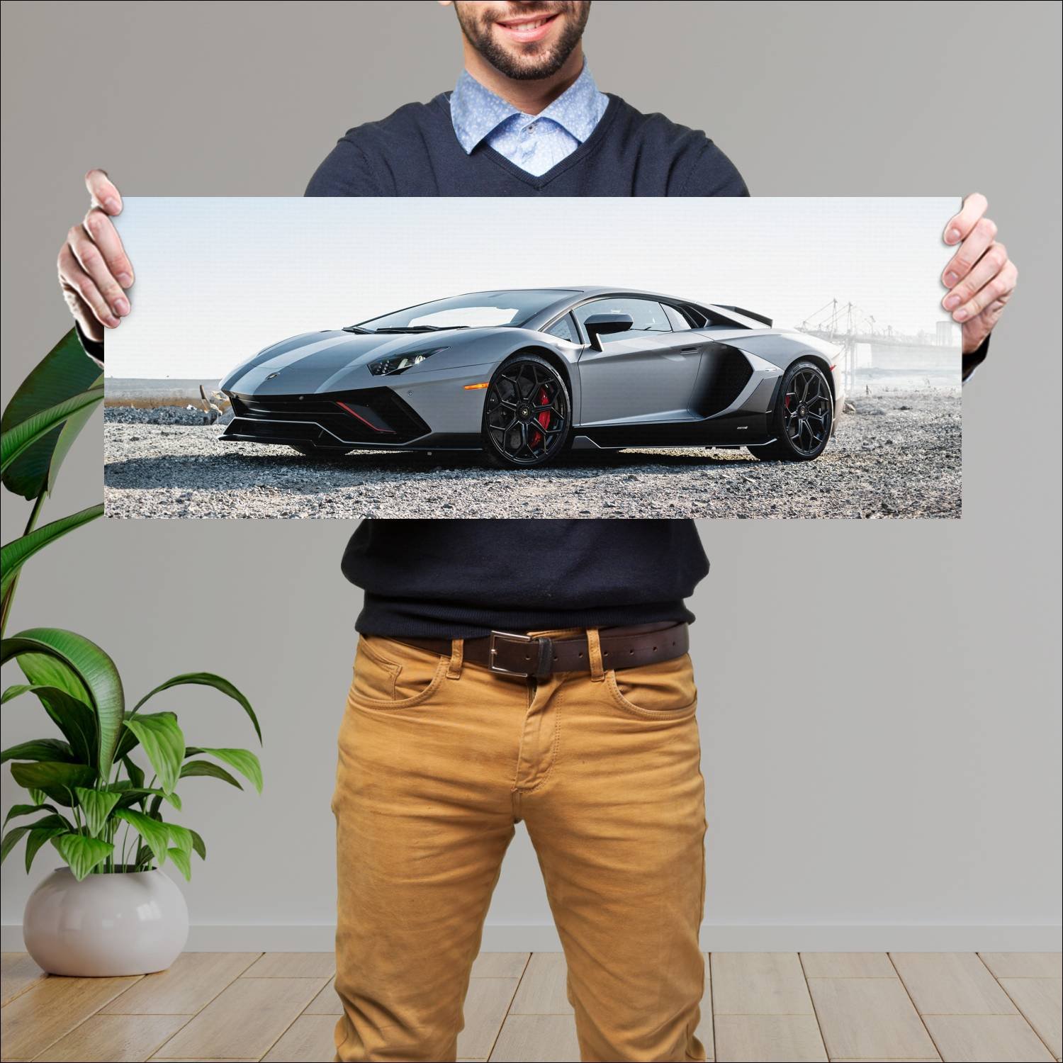 Cuadro grande 30x80cm 2022 lamborghini aventador l 538 Lamborghini