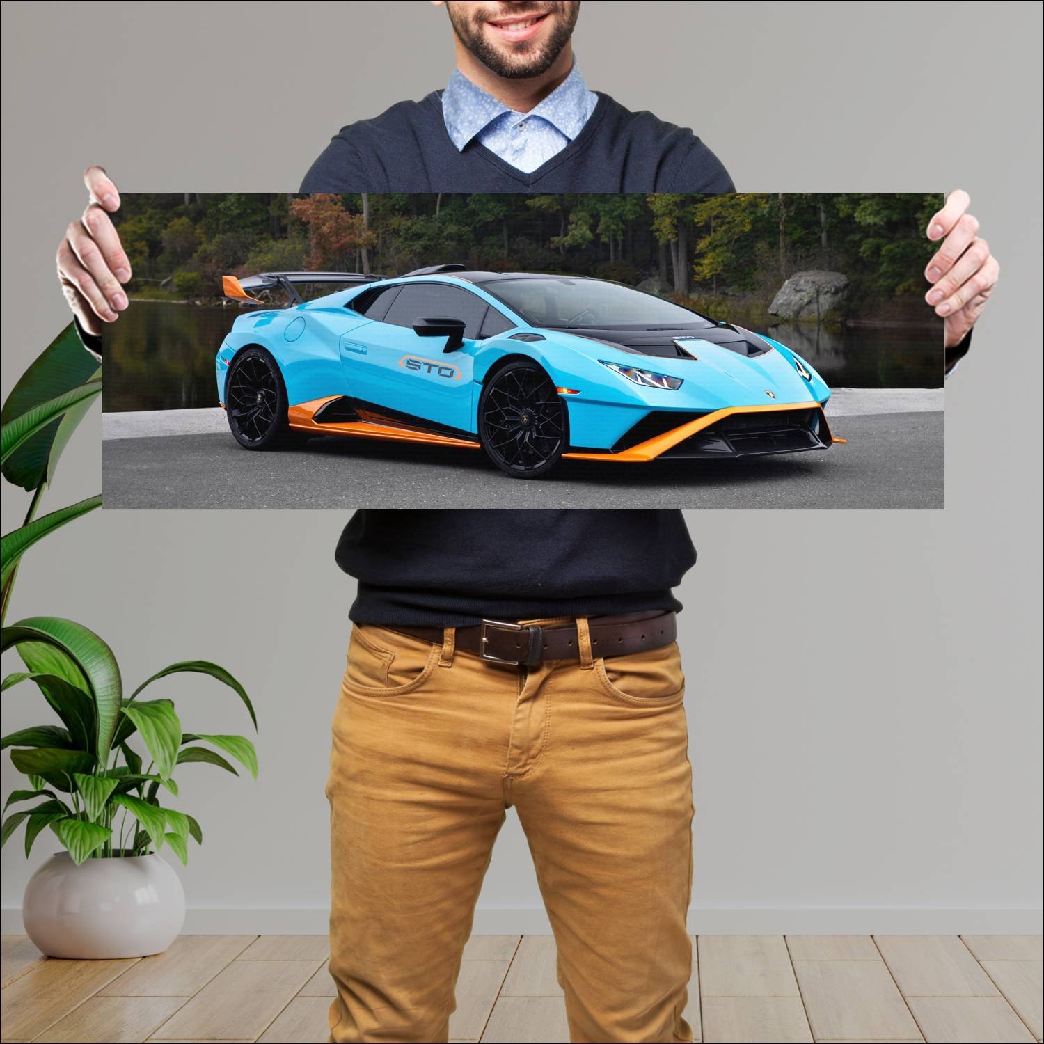 Cuadro grande 30x80cm 2022 lamborghini huracan sto 545 Lamborghini