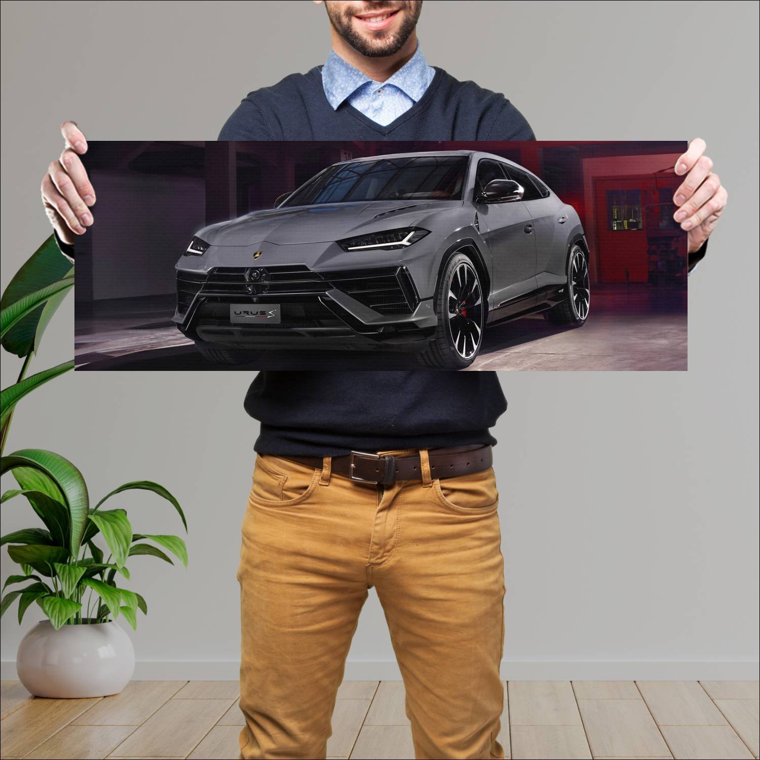 Cuadro grande 30x80cm 2022 lamborghini urus s Lamborghini