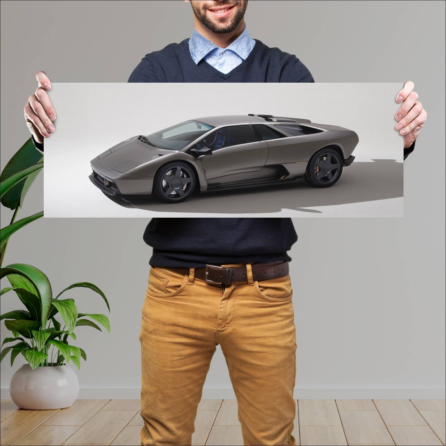 Cuadro grande 30x80cm 2023 eccentrica restomod 119 554 Lamborghini