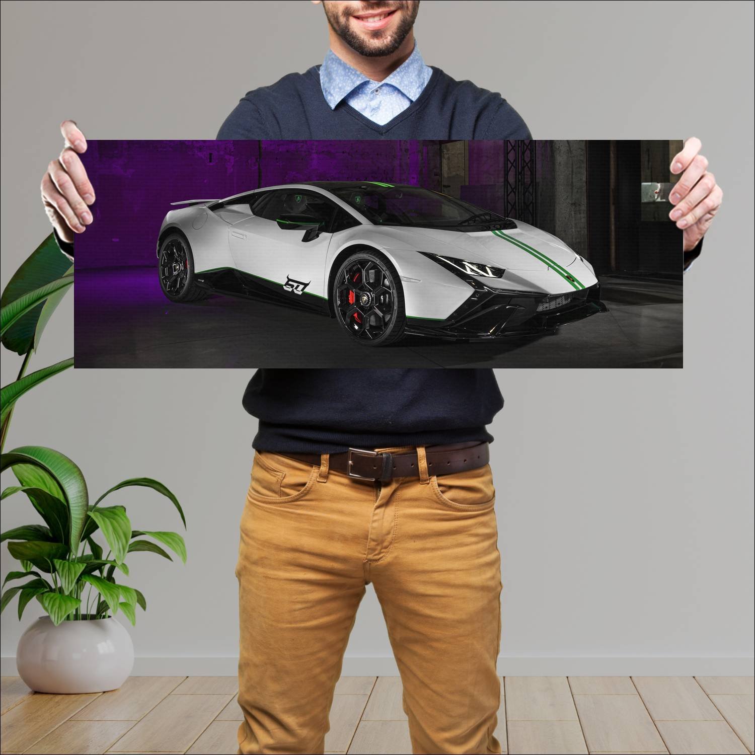 Cuadro grande 30x80cm 2023 lamborghini huracan tec 563 Lamborghini
